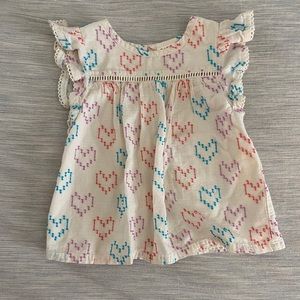EUC Cat & Jack Heart Stitch Top